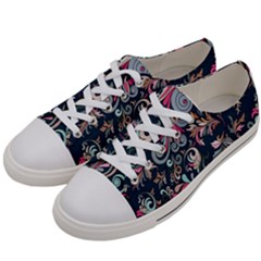Coorful Flowers Pattern Floral Patterns Women s Low Top Canvas Sneakers by nateshop
