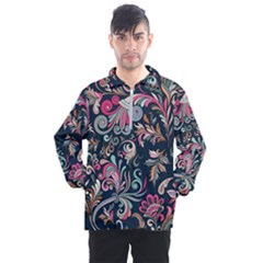 Coorful Flowers Pattern Floral Patterns Men s Half Zip Pullover by nateshop