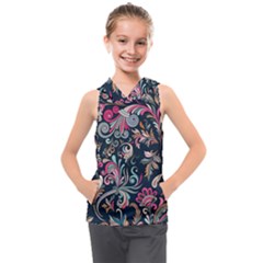 Coorful Flowers Pattern Floral Patterns Kids  Sleeveless Hoodie by nateshop