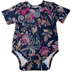 Coorful Flowers Pattern Floral Patterns Baby Short Sleeve Bodysuit by nateshop