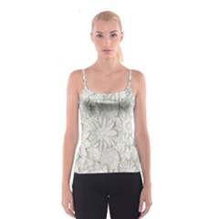 Damask, Desenho, Flowers, Gris Spaghetti Strap Top by nateshop