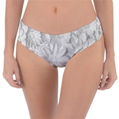 Damask, Desenho, Flowers, Gris Reversible Classic Bikini Bottoms