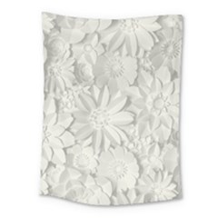 Damask, Desenho, Flowers, Gris Medium Tapestry by nateshop