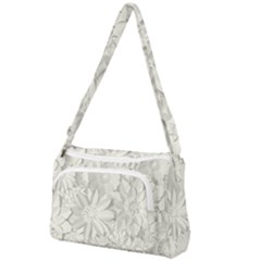 Damask, Desenho, Flowers, Gris Front Pocket Crossbody Bag by nateshop