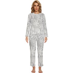 Damask, Desenho, Flowers, Gris Womens  Long Sleeve Lightweight Pajamas Set by nateshop