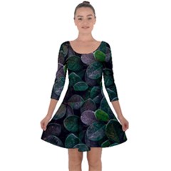 Dark Nature , Nature, Edeg Quarter Sleeve Skater Dress