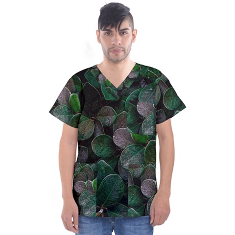 Dark Nature , Nature, Edeg Men s V-neck Scrub Top by nateshop