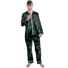 Dark Nature , Nature, Edeg Men s Long Sleeve Satin Pajamas Set