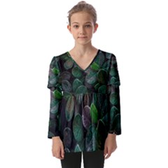 Dark Nature , Nature, Edeg Kids  V Neck Casual Top