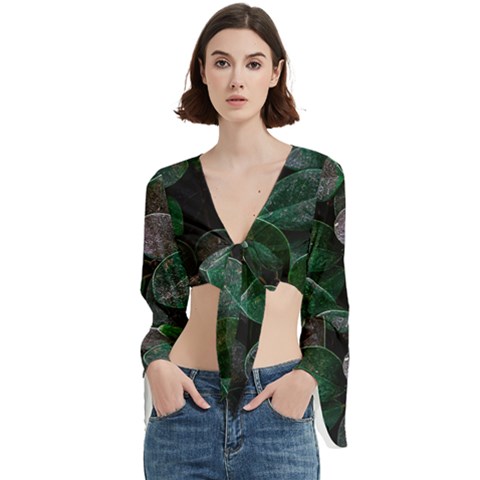 Dark Nature , Nature, Edeg Trumpet Sleeve Cropped Top by nateshop