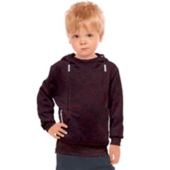 Dark Red Floral Lace, Dark Red, Flowers, Pattern, Romance Kids  Hooded Pullover