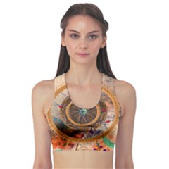 Dreamcatcher, Abstract, Colorful, Colors, Dream, Golden, Vintage Fitness Sports Bra