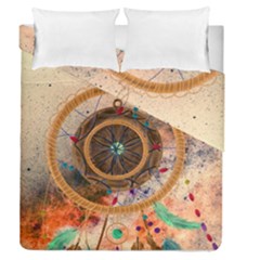 Dreamcatcher, Abstract, Colorful, Colors, Dream, Golden, Vintage Duvet Cover Double Side (Queen Size)