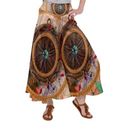 Dreamcatcher, Abstract, Colorful, Colors, Dream, Golden, Vintage Women s Satin Palazzo Pants