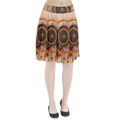 Dreamcatcher, Abstract, Colorful, Colors, Dream, Golden, Vintage Pleated Skirt