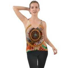 Dreamcatcher, Abstract, Colorful, Colors, Dream, Golden, Vintage Chiffon Cami by nateshop