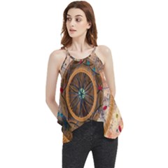 Dreamcatcher, Abstract, Colorful, Colors, Dream, Golden, Vintage Flowy Camisole Tank Top by nateshop