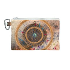 Dreamcatcher, Abstract, Colorful, Colors, Dream, Golden, Vintage Canvas Cosmetic Bag (medium)