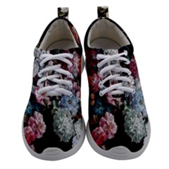 Floral Pattern, Red, Floral Print, E, Dark, Flowers Women Athletic Shoes by nateshop