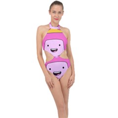 Adventure Time Princess Bubblegum Halter Side Cut Swimsuit by Sarkoni