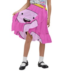 Adventure Time Princess Bubblegum Kids  Ruffle Flared Wrap Midi Skirt by Sarkoni