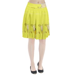 Adventure Time Jake The Dog Finn The Human Artwork Yellow Pleated Skirt by Sarkoni