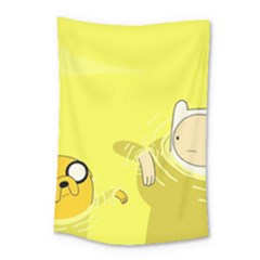 Adventure Time Jake The Dog Finn The Human Artwork Yellow Small Tapestry