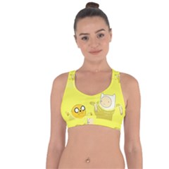 Adventure Time Jake The Dog Finn The Human Artwork Yellow Cross String Back Sports Bra by Sarkoni