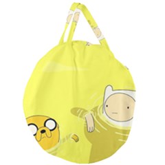 Adventure Time Jake The Dog Finn The Human Artwork Yellow Giant Round Zipper Tote by Sarkoni