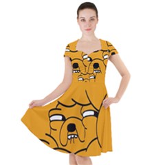 Adventure Time Jake The Dog Cap Sleeve Midi Dress by Sarkoni