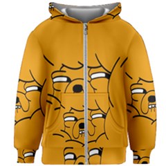 Adventure Time Jake The Dog Kids  Zipper Hoodie Without Drawstring by Sarkoni