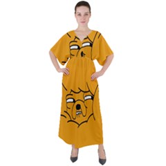 Adventure Time Jake The Dog V-neck Boho Style Maxi Dress
