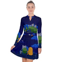 Adventure Time Jake And Finn Night Long Sleeve Panel Dress