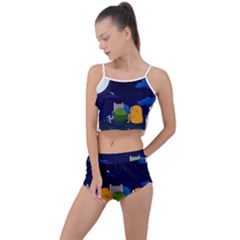 Adventure Time Jake And Finn Night Summer Cropped Co-ord Set by Sarkoni
