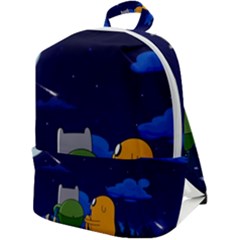 Adventure Time Jake And Finn Night Zip Up Backpack by Sarkoni