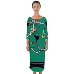 Adventure Time The Legend Of Zelda Quarter Sleeve Midi Bodycon Dress by Sarkoni