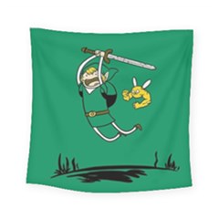 Adventure Time The Legend Of Zelda Square Tapestry (small) by Sarkoni