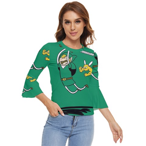 Adventure Time The Legend Of Zelda Bell Sleeve Top by Sarkoni