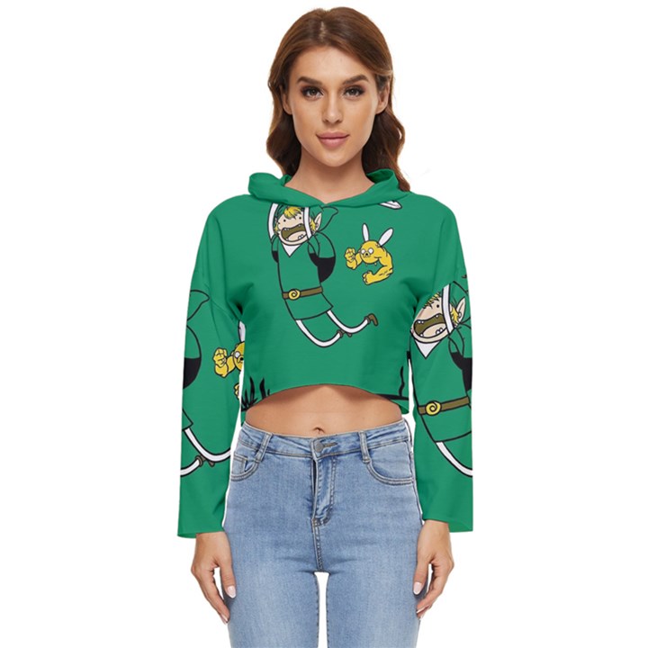 Adventure Time The Legend Of Zelda Women s Lightweight Cropped Hoodie