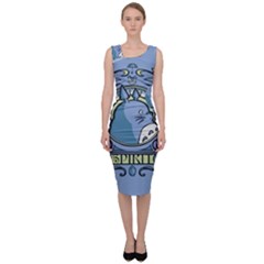 Drawing Illustration Anime Cartoon My Neighbor Totoro Sleeveless Pencil Dress by Sarkoni