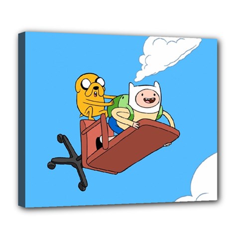 Cartoon Adventure Time Jake And Finn Deluxe Canvas 24  X 20  (stretched)