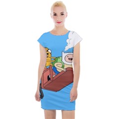 Cartoon Adventure Time Jake And Finn Cap Sleeve Bodycon Dress