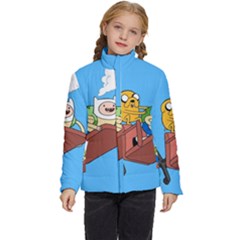 Cartoon Adventure Time Jake And Finn Kids  Puffer Bubble Jacket Coat by Sarkoni