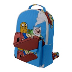 Cartoon Adventure Time Jake And Finn Flap Pocket Backpack (large) by Sarkoni