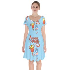 Adventure Time Avengers Age Of Ultron Short Sleeve Bardot Dress