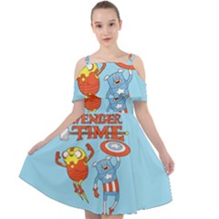 Adventure Time Avengers Age Of Ultron Cut Out Shoulders Chiffon Dress