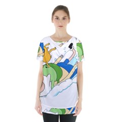 Adventure Time Finn And Jake Snow Skirt Hem Sports Top by Sarkoni