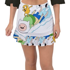 Adventure Time Finn And Jake Snow Fishtail Mini Chiffon Skirt by Sarkoni