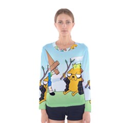 Adventure Time Finn And Jake Cartoon Network Parody Women s Long Sleeve T-shirt