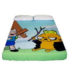 Adventure Time Finn And Jake Cartoon Network Parody Fitted Sheet (california King Size) by Sarkoni